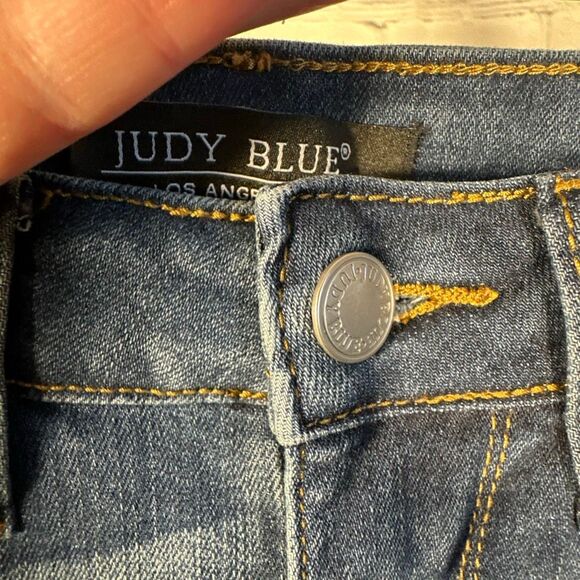 Judy Blue Jeans 27 Straight Fit Blue Stretch Medium Wash JB8277 Denim Trendy - Picture 5 of 13